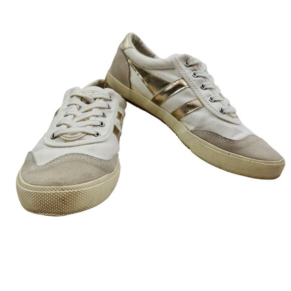 Gola Classics Metallic Gold Badminton Low Profile Sneakers Women's Size 10 - Picture 1 of 10